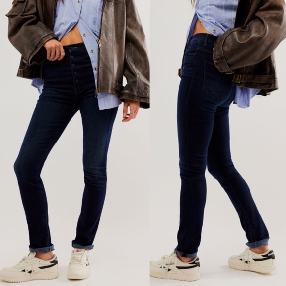 NWT Mother The Pixie Rail Skimp Straight Jeans Karaoke in Kyoto - Picture 2 of 13